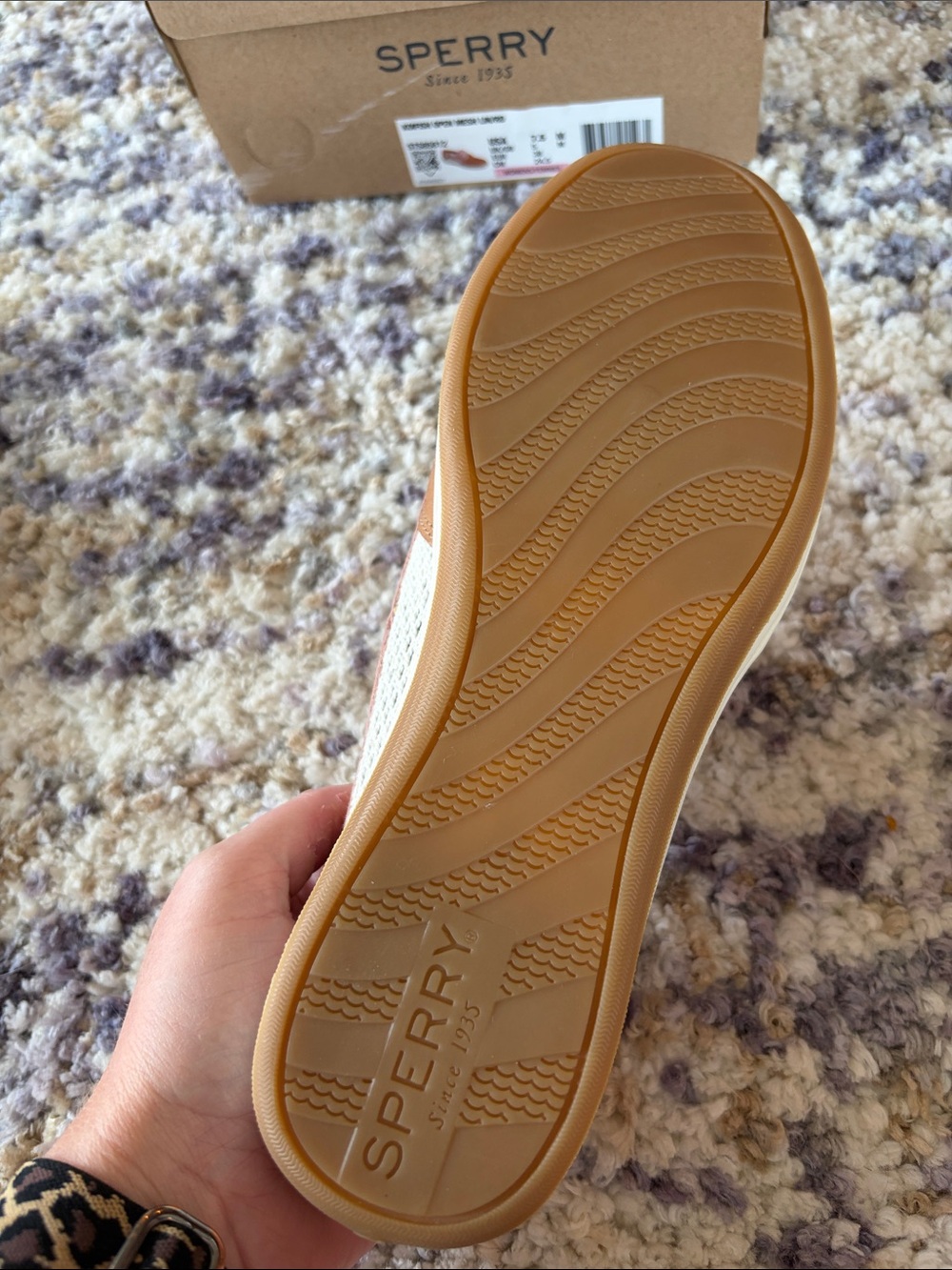 Sperry Koifish Pink Tan Leather Mesh Boat Shoes Women’s 7.5 NWT - Picture 11 of 12